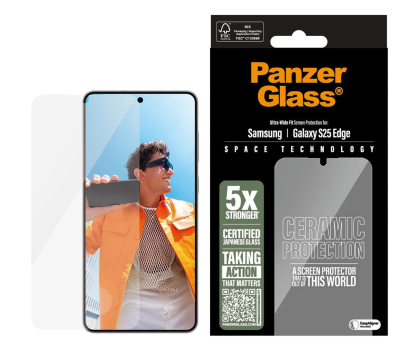 Szkło i folia ochronna PanzerGlass Ultra-Wide Fit do Samsung Galaxy S25 Edge ceramic